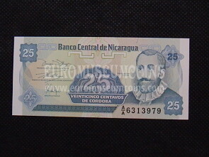 25 Centavos Banconota emessa dal Nicaragua 1991