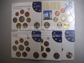 2008 Germania serie divisionali 5 zecche confezione ufficiale FDC