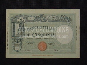 1943 Italia banconota da 50 Lire Barbetti Testina Fascio