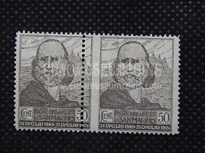 1924 Garibaldi Francobolli da 50 centesimi San Marino Varietà non catalogata 