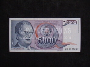 5000 Dinara Banconota emessa dalla Jugoslavia nel 1985