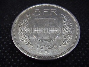 1968 Svizzera 5 Franchi