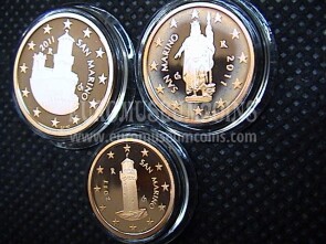 2011 San Marino 1 + 2 + 5 centesimi di Euro FS proof