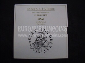 2008 Slovenia divisionale con 3 euro FDC in confezione ufficiale