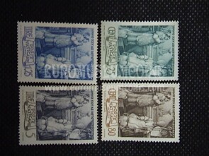 1943 25° Anno di Episcopato di Pio XII 4 francobolli Vaticano