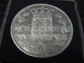 1827 Francia 5 Franchi Charles X argento