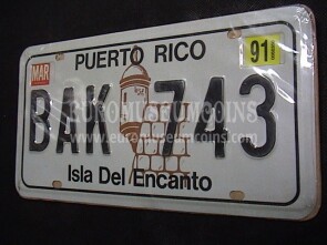 Stati Uniti d' America Puerto Rico Targa auto da collezione 