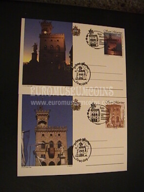 1994 San Marino Palazzo del Governo Cartoline con Timbro Primo Giorno