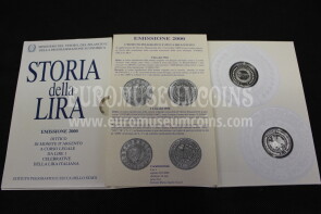 2000 Italia Storia della Lira in argento PROOF in confezione ufficiale