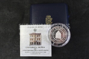 1993 Italia 5000 Lire PROOF Università di Pisa in argento con cofanetto  