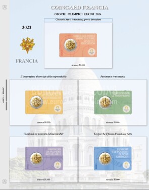 2023 Francia Olimpiadi Parigi 2024 foglio aggiornamento 2 euro commemorativo per coincard 