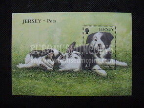 2003 Jersey foglietto francobolli TEMATICA : animali da compagnia cuccioli