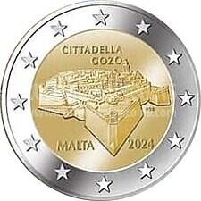 Malta 2024 Cittadella di Gozo + Ape mellifera 2 euro commemorativi in folder 