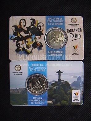 Belgio 2016 Olimpiadi di Rio 2 Euro commemorativo in coincard