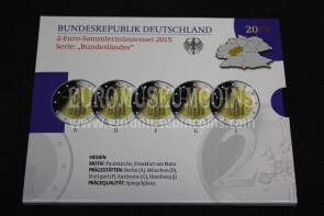Germania 2015 Hessen 5 zecche 2 Euro commemorativi Proof