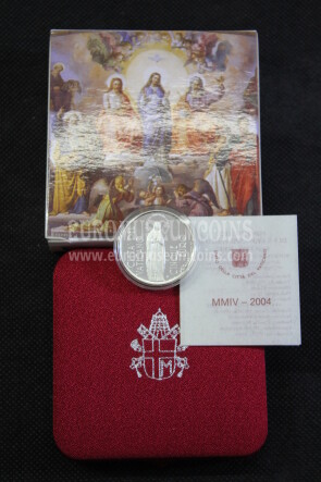 2004 Vaticano 5 Euro PROOF Immacolata Concezione in argento con cofanetto  