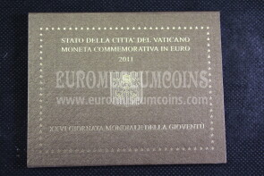 Vaticano 2011 Giornata Mondiale della Gioventù 2 euro FDC in folder ufficiale