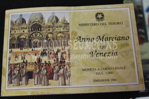 1994 Italia 1000 Lire FDC Anno Marciano in argento in folder