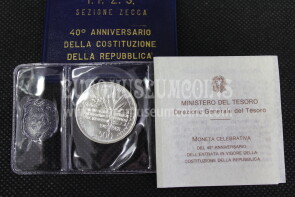 1988 Italia 500 Lire FDC Costituzione della Repubblica argento in astuccio