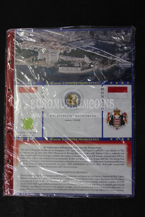2013 Monaco foglio per 2 euro commemorativi