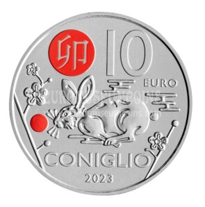 2023 San Marino 10 Euro FDC Coniglio Calendario Lunare Cinese