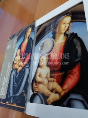 San Marino 2023 Perugino 2 euro commemorativo in folder ufficiale