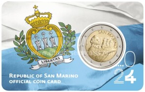 2024 San Marino coincard Bandiera con 2 euro