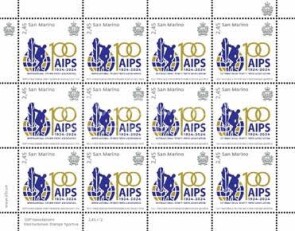 2024 centenario AIPS San Marino MF da 12 francobolli