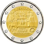 Slovacchia 2023 200° anniversario servizio postale espresso Vienna - Bratislava 2 Euro commemorativo 