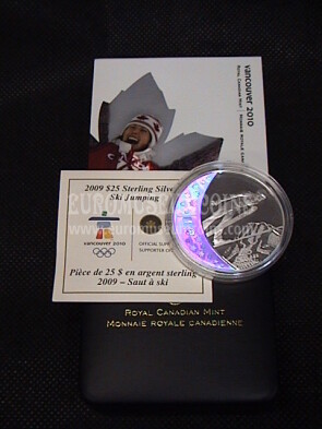 2009 Canada 25 Dollari Olimpiadi di Vancouver 2010 in argento Proof