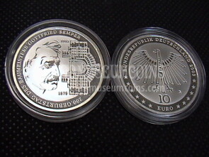 2003 Germania Semper 10 Euro Proof in argento zecca G