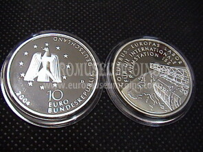 2004 Germania Stazione Spaziale 10 Euro Proof in argento 
