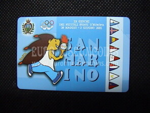 2001 San Marino Giochi dei Piccoli Stati d'Europa Telecarta da Lire 10000