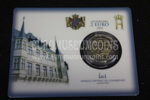 Lussemburgo 2012 Guillaume IV 2 Euro commemorativo in coincard