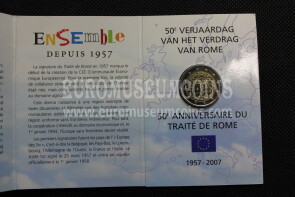 Belgio 2007 Trattati di Roma 2 Euro commemorativo in folder