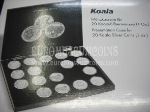 Cofanetto in legno Koala per 20 monete da 1 oncia in argento ( 1 oz ) 