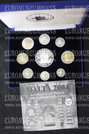 2004 Malta serie prova euro coins in argento