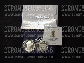 2004 Italia Dittico 5 e 10 Euro Proof Puccini in argento con cofanetto  