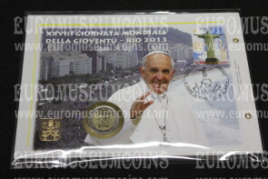 2013 Vaticano Giornata Mondiale della Gioventù busta filatelico numismatica