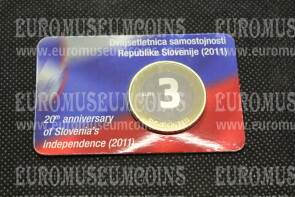 Slovenia 2011 Indipendenza 3 Euro in coincard