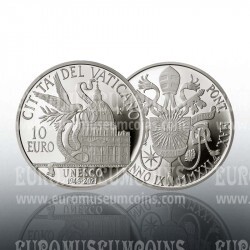 2021 Vaticano 10 Euro Proof UNESCO in argento con cofanetto  
