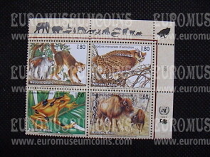 1995 Nazioni Unite Animali in Pericolo d'estinzione Quartina Ginevra