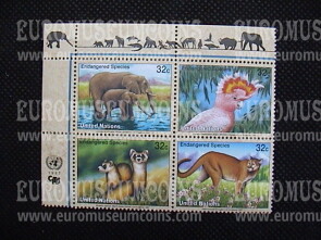 1997 Nazioni Unite Animali in Pericolo d'estinzione Quartina New York