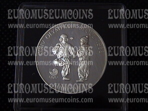 1987 Corea del Sud 5000 Won Argento Proof Olimpiade di Seul del 1988 Chegi - Kicking