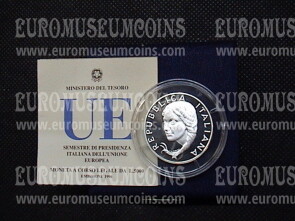 1996 Italia 5000 Lire Presidenza Europea in argento Proof