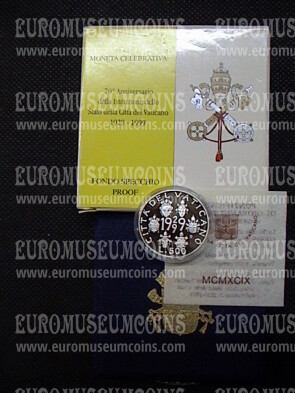 1999 Vaticano Lire 500 70° Stato Vaticano in argento Proof