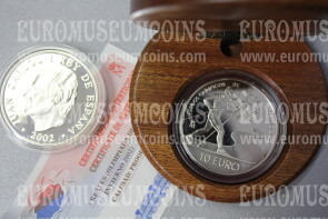 2002 Spagna 10 Euro in argento Proof Olimpiadi Invernali