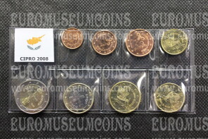 2008 Cipro serie 8 monete Euro in blister
