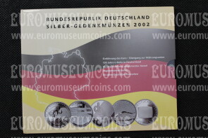 2002 Germania 10 Euro Proof in argento serie ufficiale
