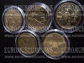 USA 2003 quarti di dollaro Stati Uniti zecca D 5 monete dorate